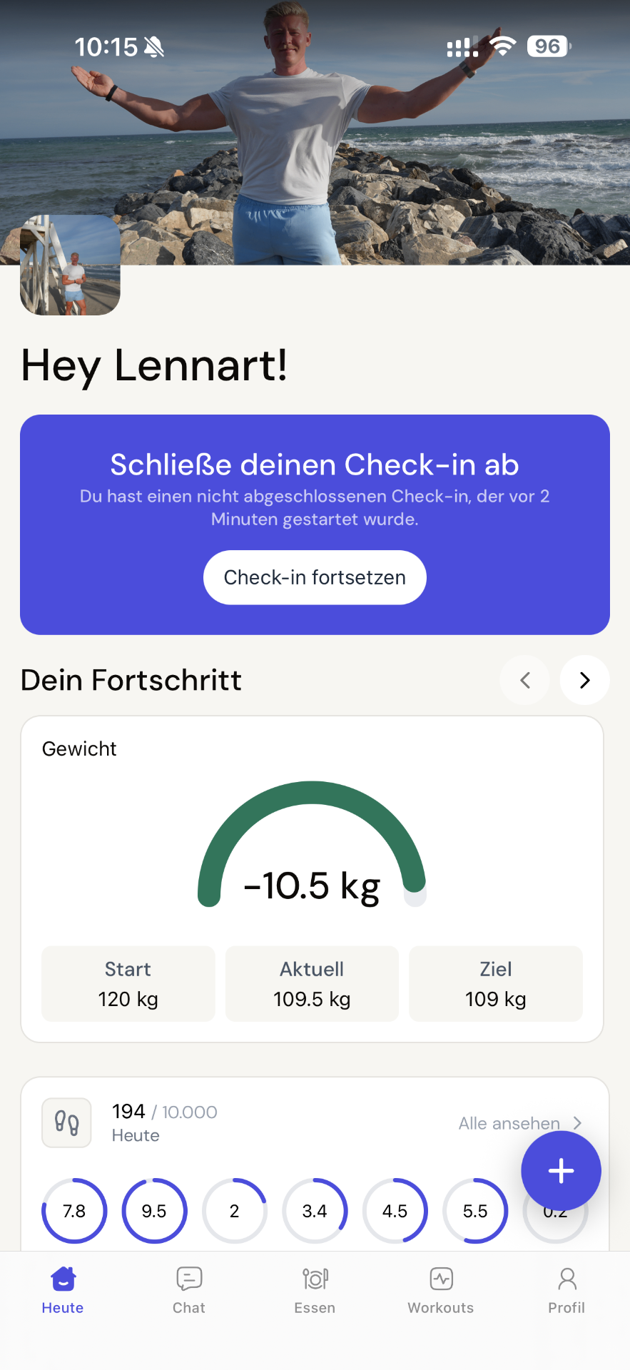Check-in in der App